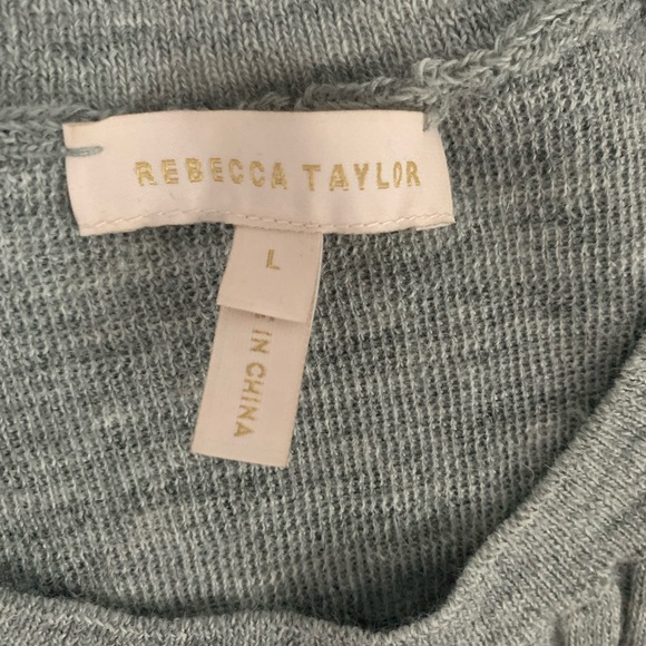 REBECCA TAYLOR SMOCKED RIB PEPLUM PULLOVER - Sz L - Picture 4 of 5